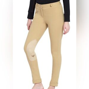 TuffRider Tan Ribbed Knee Patch Breeches – Size 30 🐴✨